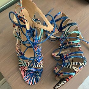 Super Sexy, Strappy Liliana Rainbow Heels, Size 10